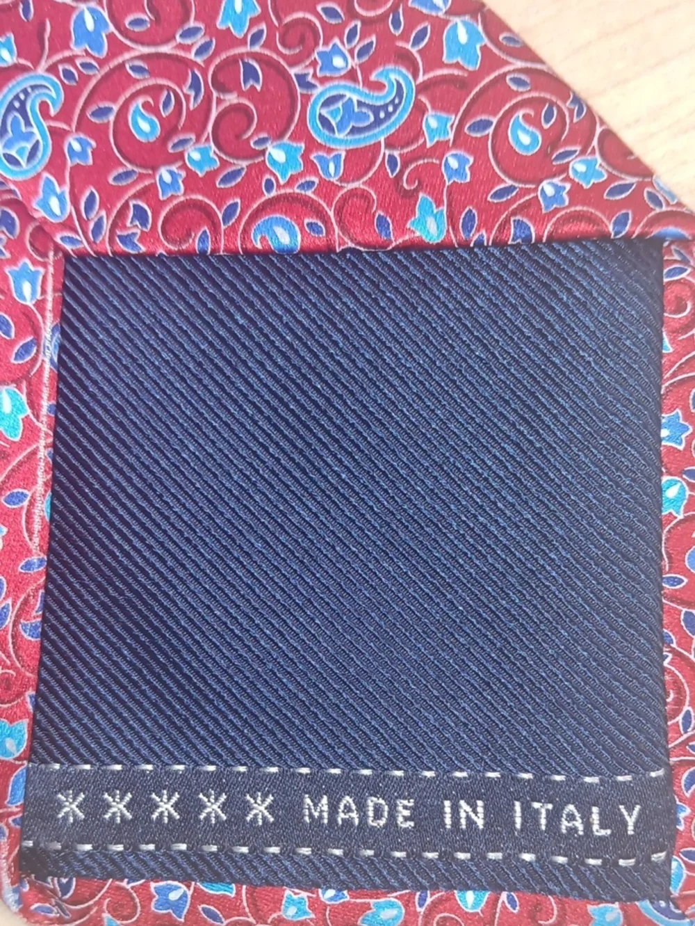 Ermenegildo Zegna Red *PRINT* Paisley Tie with Blue Accents